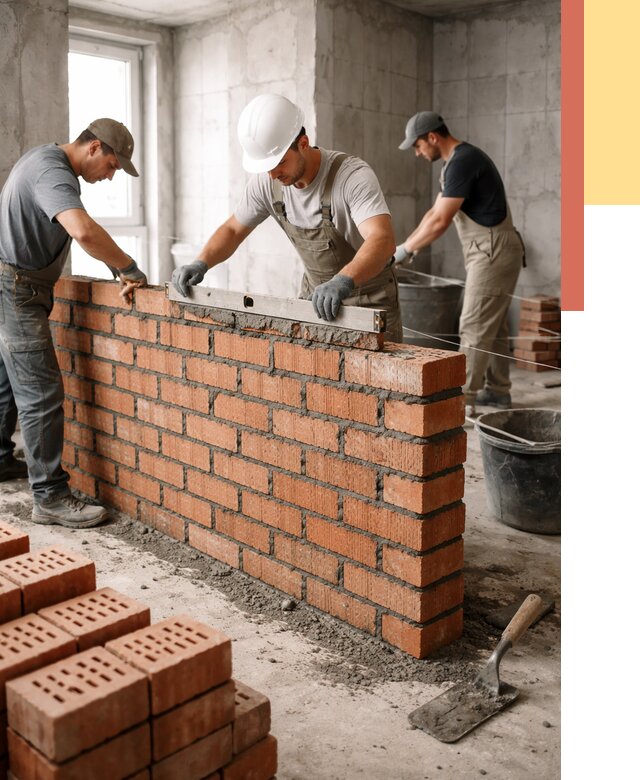 Кладка перегородок из кирпича в Прокопьевске от 3618 руб. за м² | ОТДЕЛОЧНИК-Прк