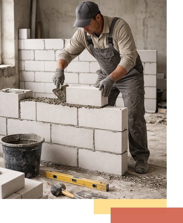 Кладка перегородок из силикатного блока в Прокопьевске