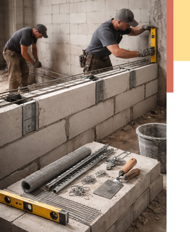 Армирование кладки перегородок в Прокопьевске от 775 руб. под ключ | ОТДЕЛОЧНИК-Прк