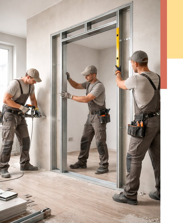 Устройство дверного проема в перегородке в Прокопьевске от 4652 руб. под ключ | ОТДЕЛОЧНИК-Прк