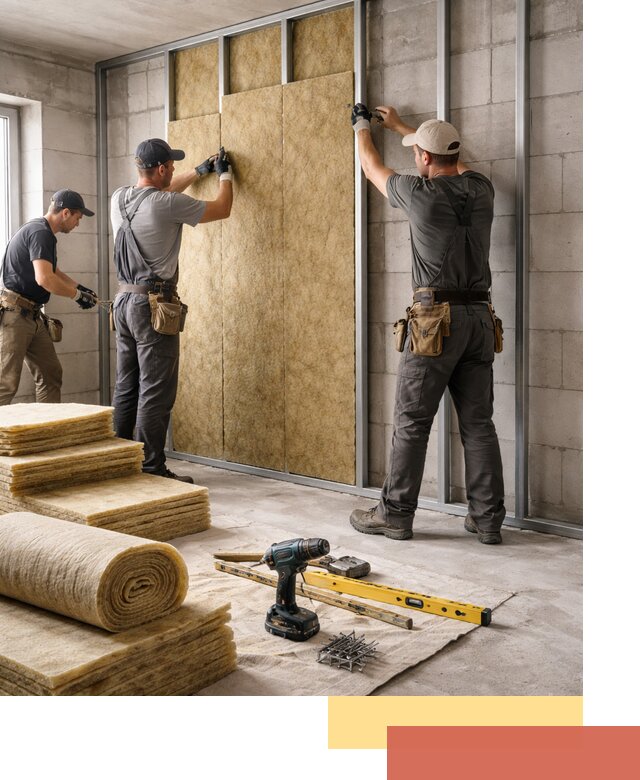 Шумоизоляция перегородок из блоков в Прокопьевске — монтаж и защита шумоизоляцией