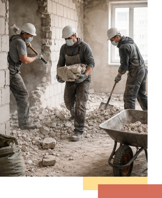 Демонтаж блочных перегородок в Прокопьевске быстро и аккуратно