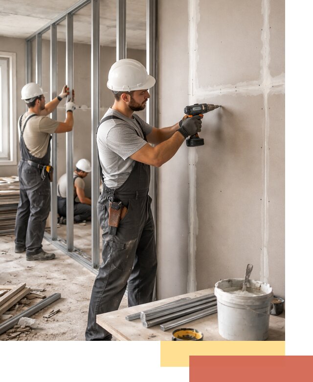 Перегородки из огнестойкого гипсокартона в Прокопьевске под ключ