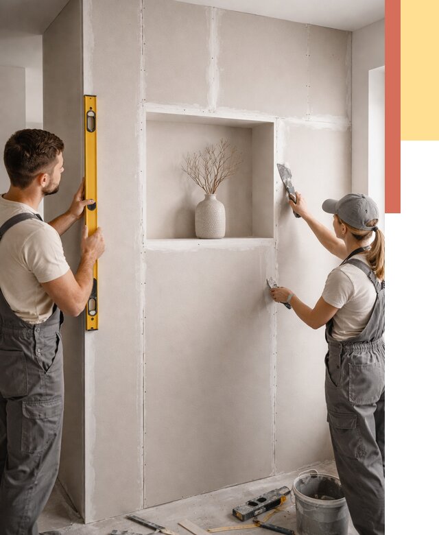 Перегородка из гипсокартона с нишей в Прокопьевске от 3360 руб. под ключ | ОТДЕЛОЧНИК-Прк