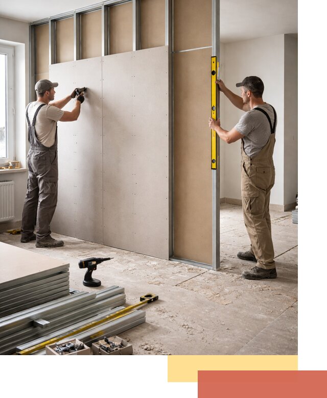 Зонирующая перегородка из гипсокартона под ключ в Прокопьевске