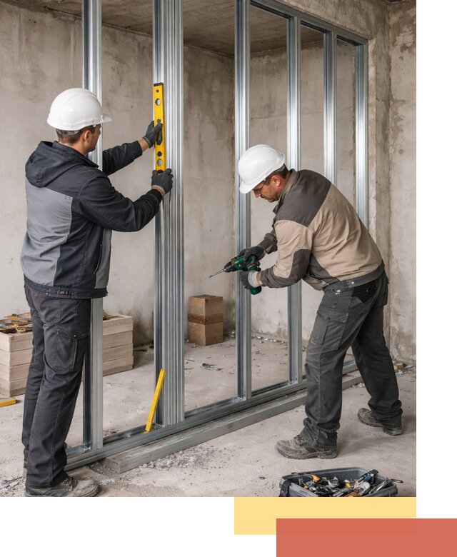 Монтаж каркаса перегородки из профиля в Прокопьевске