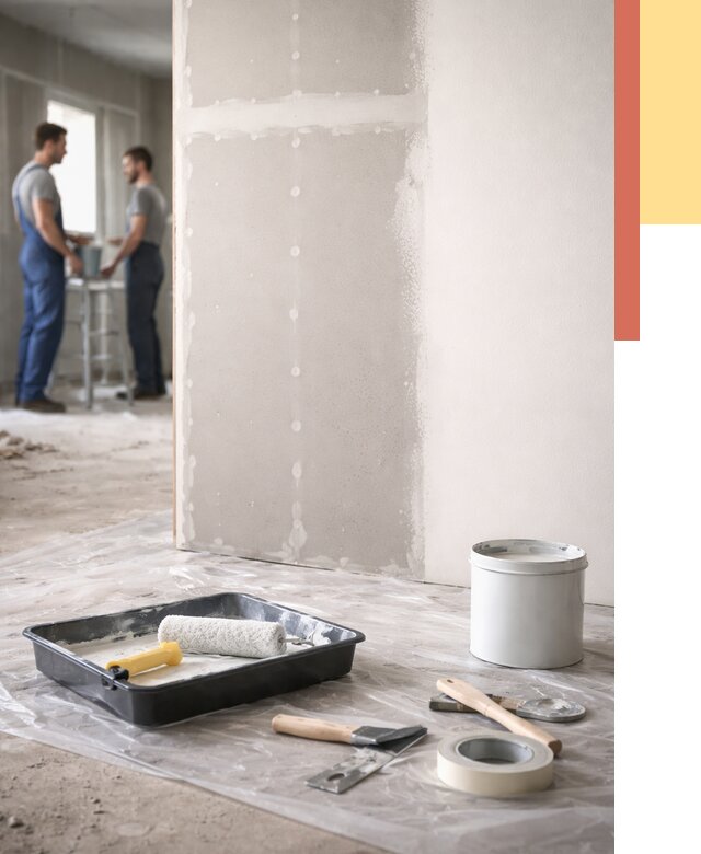 Покраска перегородок из гипсокартона в Прокопьевске от 4652 руб. под ключ | ОТДЕЛОЧНИК-Прк