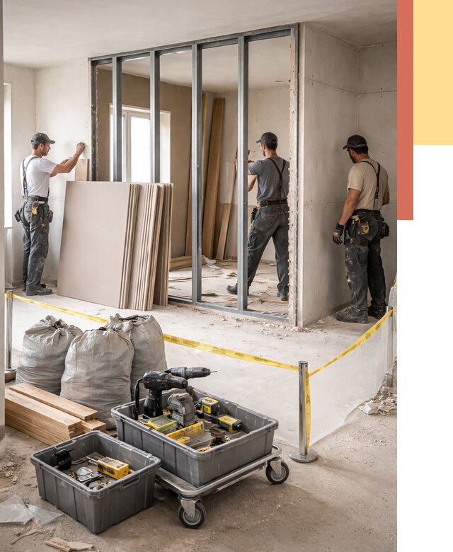 Перенос гипсокартонной перегородки в Прокопьевске под ключ от 4652 руб. | Демонтаж и монтаж – ОТДЕЛОЧНИК-Прк