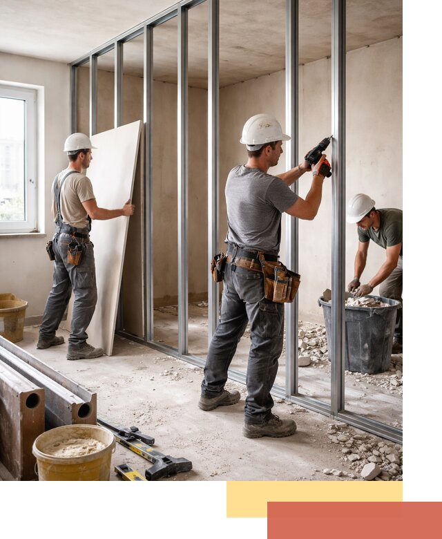 Перенос гипсокартонной перегородки в Прокопьевске профессионально и быстро