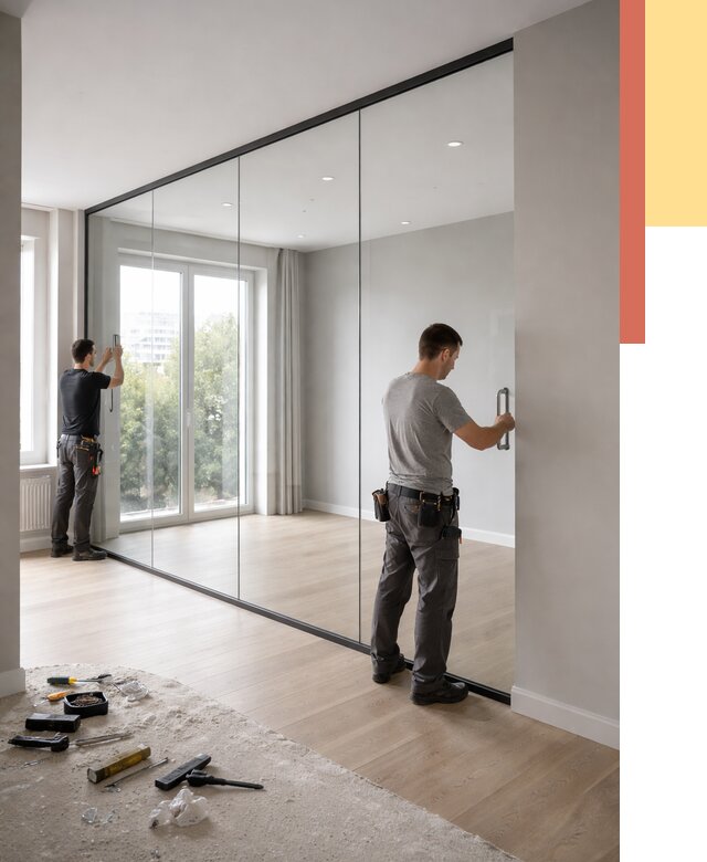 Изготовление стеклянных перегородок в Прокопьевске от 12766 руб. под ключ | ОТДЕЛОЧНИК-Прк