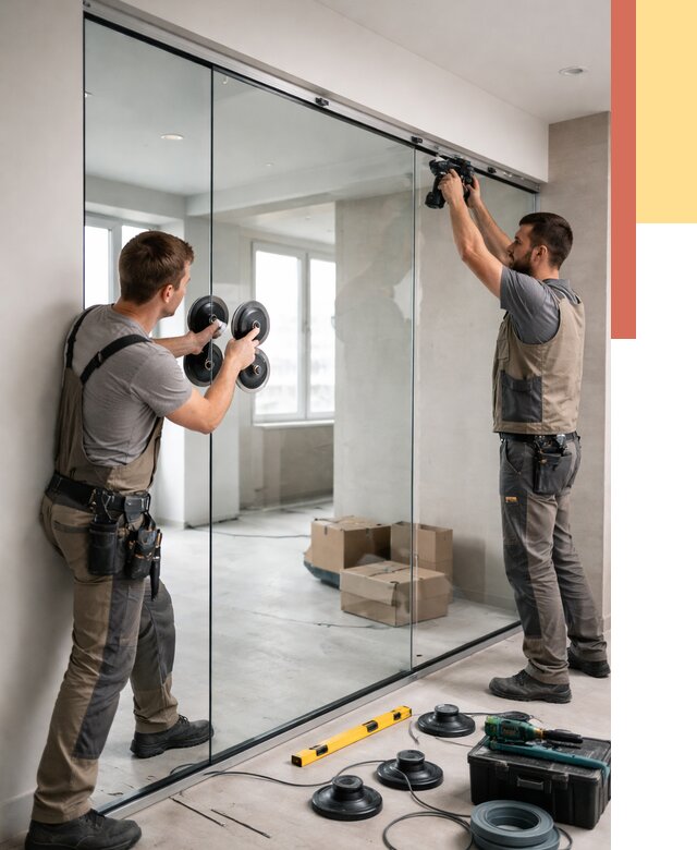 Монтаж стеклянных перегородок в Прокопьевске от 6719 руб. | ОТДЕЛОЧНИК-Прк