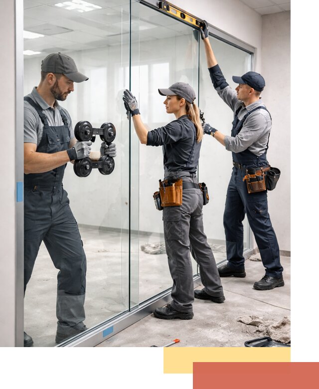 Профессиональный монтаж стеклянных перегородок в Прокопьевске