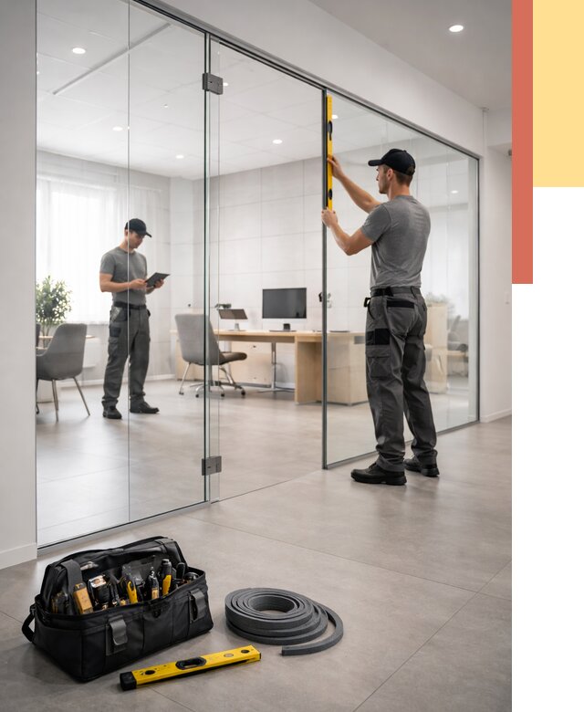 Цельностеклянные перегородки под ключ в Прокопьевске от 9820 руб. — монтаж и цены | ОТДЕЛОЧНИК-Прк