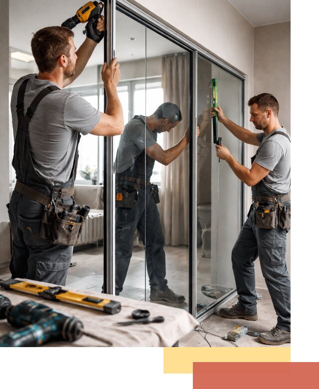 Каркасные стеклянные перегородки под ключ в Прокопьевске