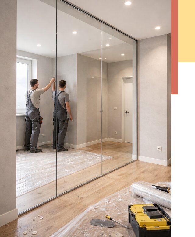 Безрамные стеклянные перегородки в Прокопьевске — монтаж от 9820 руб. | ОТДЕЛОЧНИК-Прк