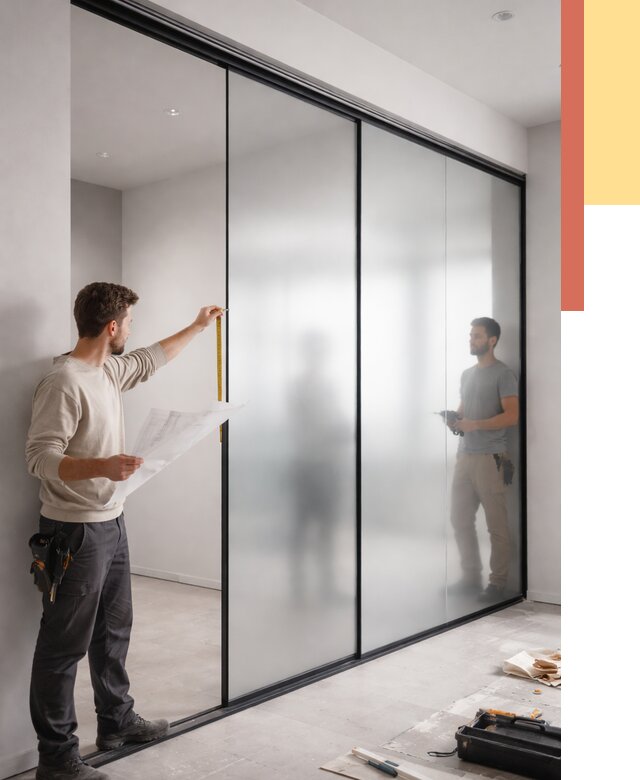 Матовые стеклянные перегородки в Прокопьевске от 8786 руб. — монтаж и установка | ОТДЕЛОЧНИК-Прк