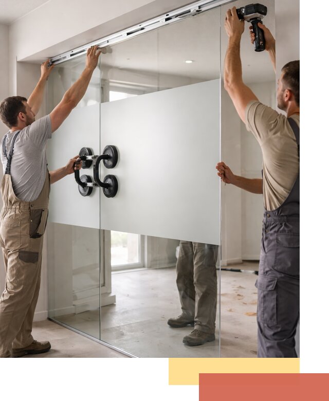 Матовые стеклянные перегородки под ключ в Прокопьевске