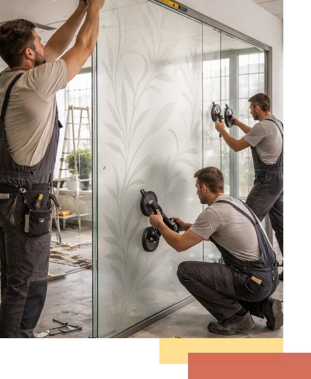 Стеклянные перегородки с рисунком на заказ в Прокопьевске