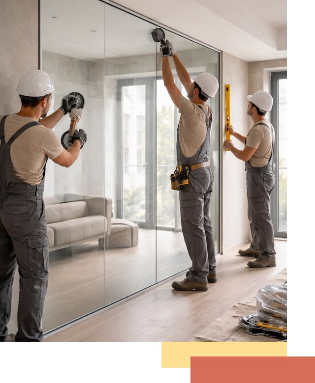 Перегородки из закаленного стекла в Прокопьевске для офисов и квартир