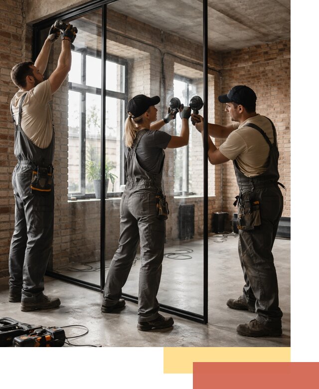 Стеклянные перегородки лофт — изготовление и монтаж в Прокопьевске