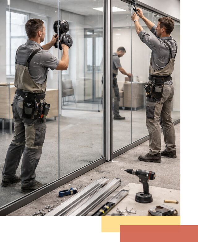 Стеклянные офисные перегородки под ключ в Прокопьевске