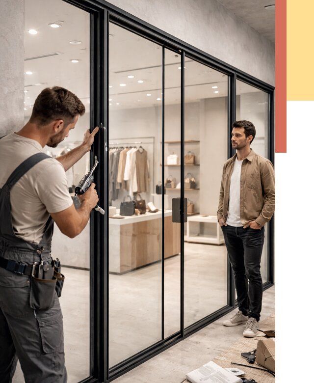 Стеклянные перегородки для магазинов в Прокопьевске от 8476 руб. под ключ | ОТДЕЛОЧНИК-Прк