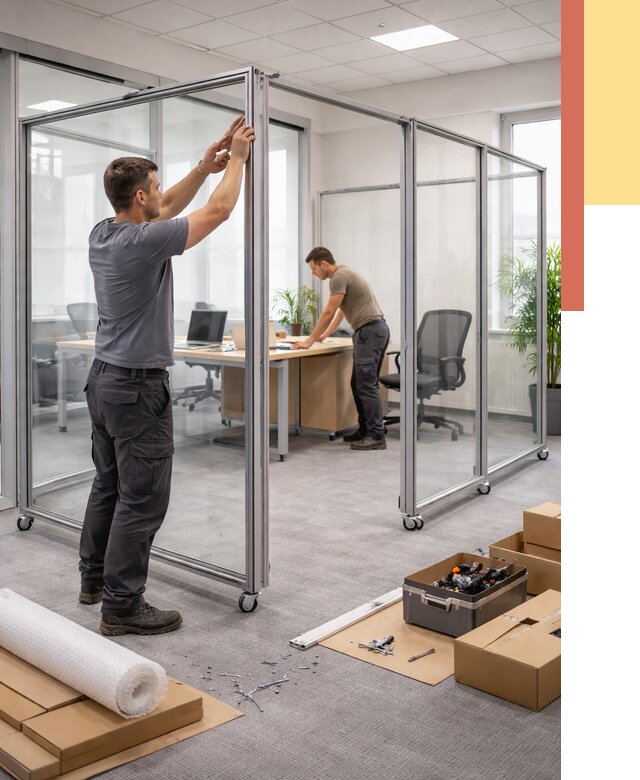 Мобильные офисные перегородки в Прокопьевске от 12921 руб. — установка под ключ | ОТДЕЛОЧНИК-Прк