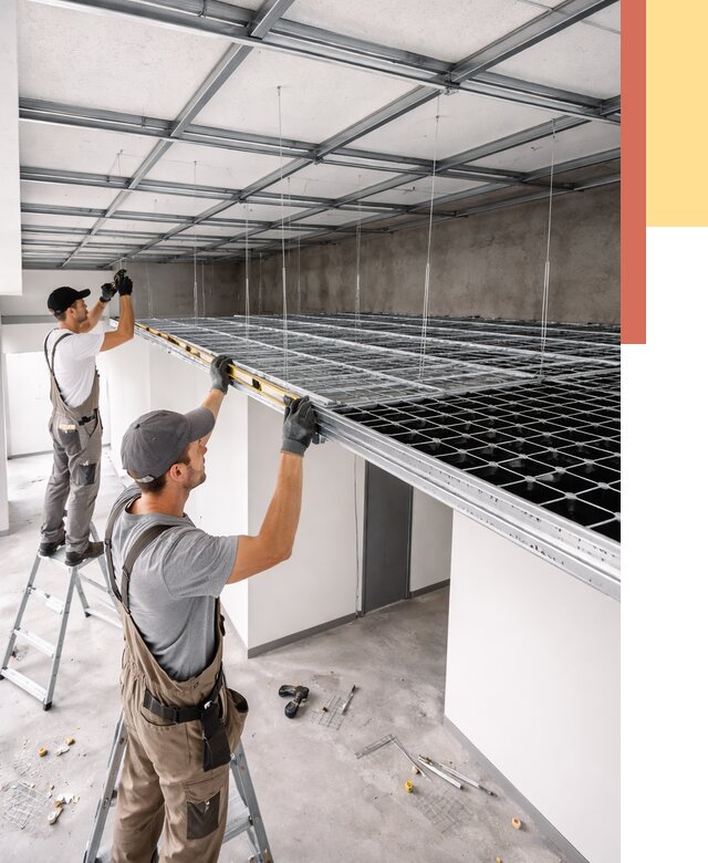 Монтаж потолка грильято в Прокопьевске от 465 руб./м² — быстрая сборка под ключ | ОТДЕЛОЧНИК-Прк