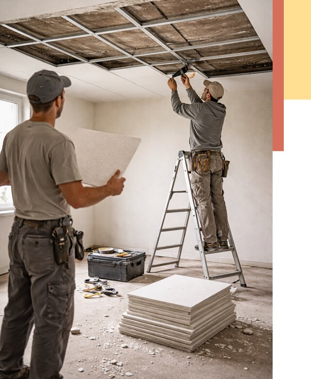 Замена плит подвесного потолка в Прокопьевске от 1809 руб. быстро и недорого | ОТДЕЛОЧНИК-Прк