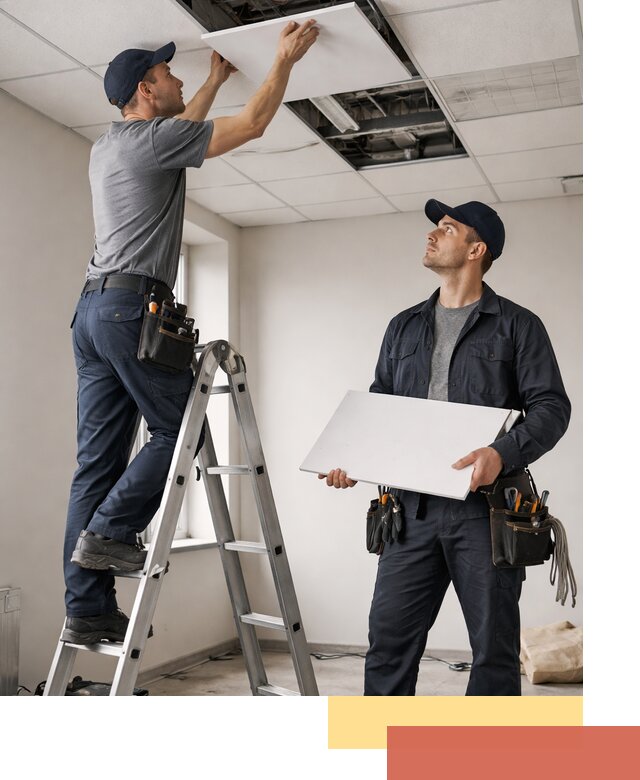 Обслуживание подвесного потолка в Прокопьевске — ремонт и чистка