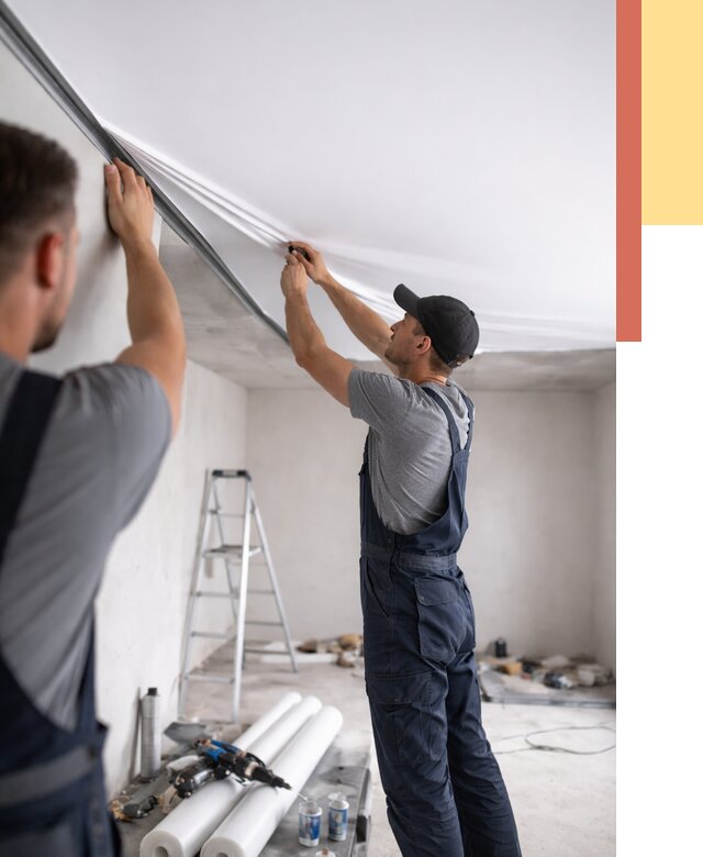 Монтаж матового натяжного потолка в Прокопьевске от 4652 руб./м² — быстро и недорого | ОТДЕЛОЧНИК-Прк