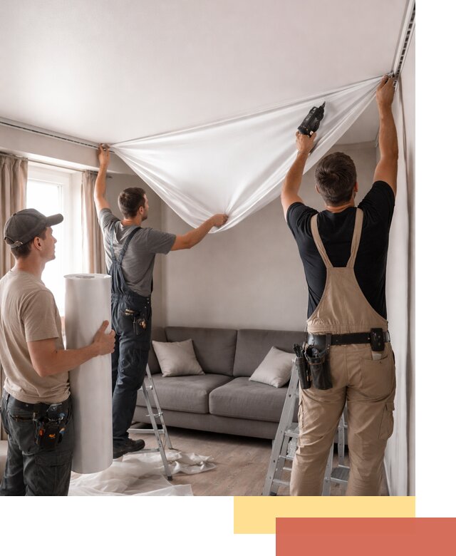 Монтаж сатинового натяжного потолка в Прокопьевске качественно и быстро