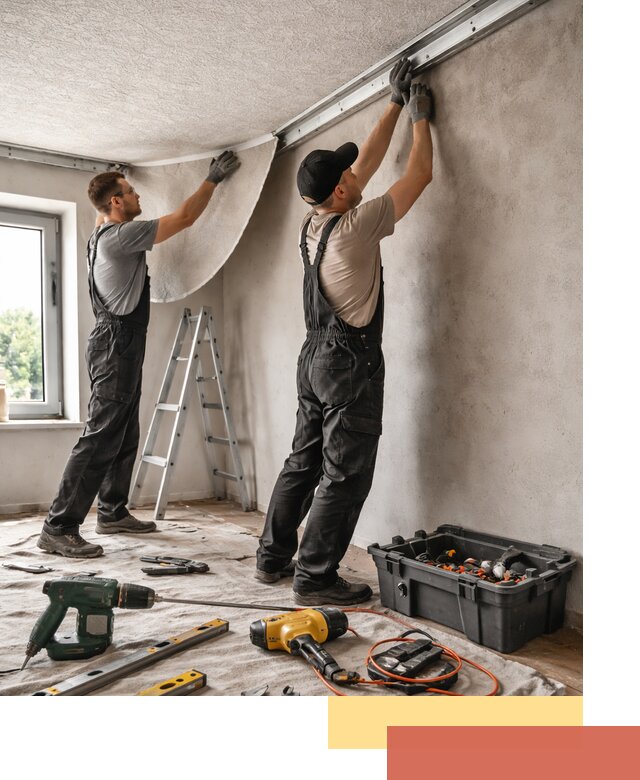 Монтаж фактурного натяжного потолка в Прокопьевске качественно и быстро