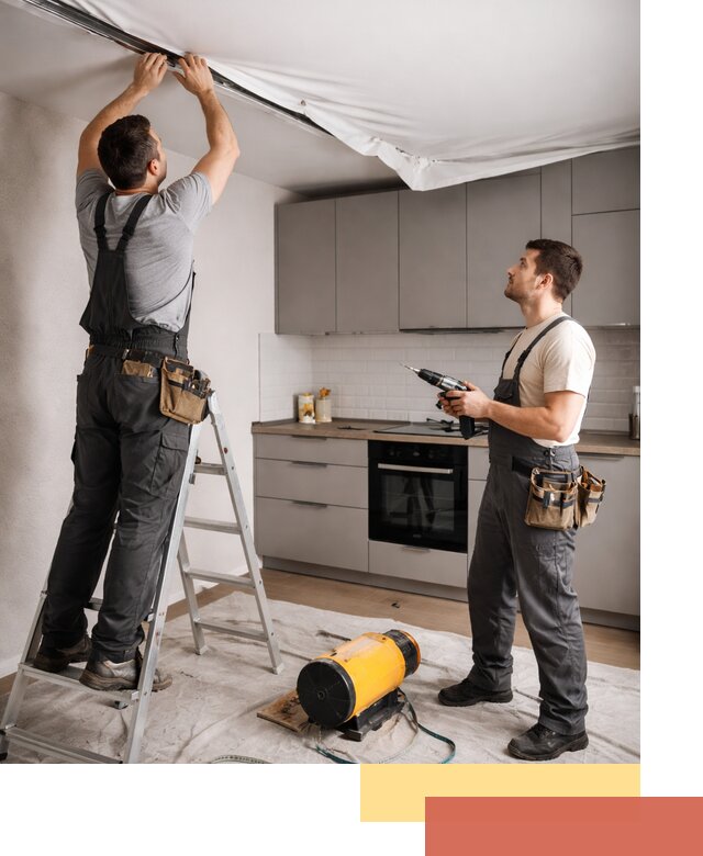 Монтаж натяжного потолка на кухне в Прокопьевске