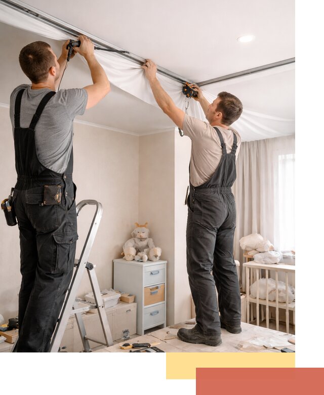 Монтаж натяжного потолка в детской комнате в Прокопьевске