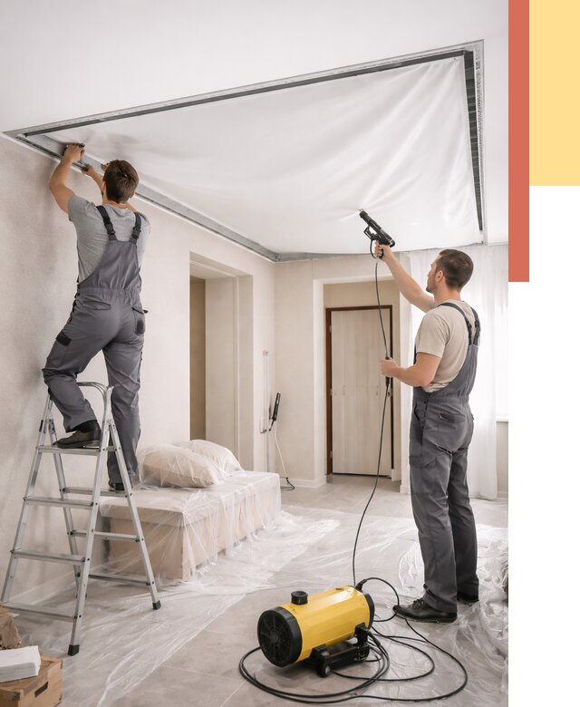 Монтаж натяжного потолка в прихожей в Прокопьевске от 2739 руб. под ключ | ОТДЕЛОЧНИК-Прк