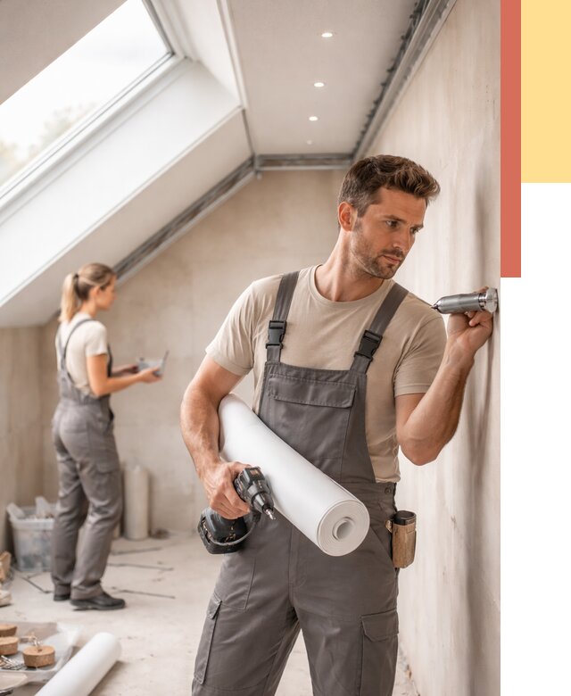 Монтаж натяжного потолка на мансарде в Прокопьевске от 3618 руб. | ОТДЕЛОЧНИК-Прк