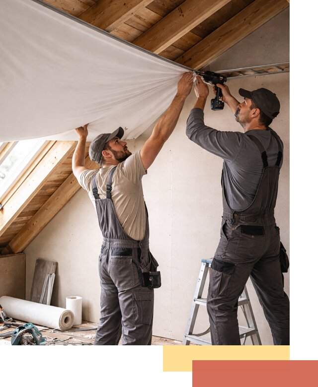 Монтаж натяжного потолка в мансарде в Прокопьевске