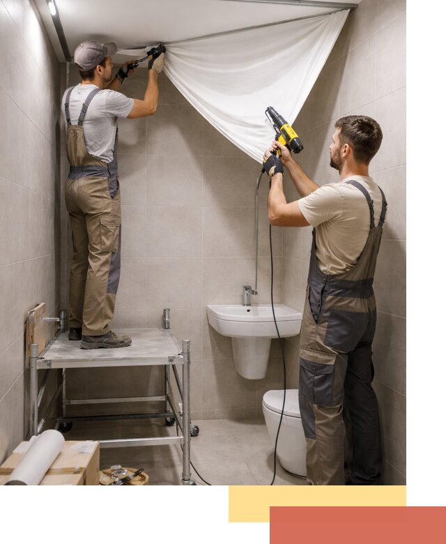 Монтаж натяжного потолка в санузле в Прокопьевске