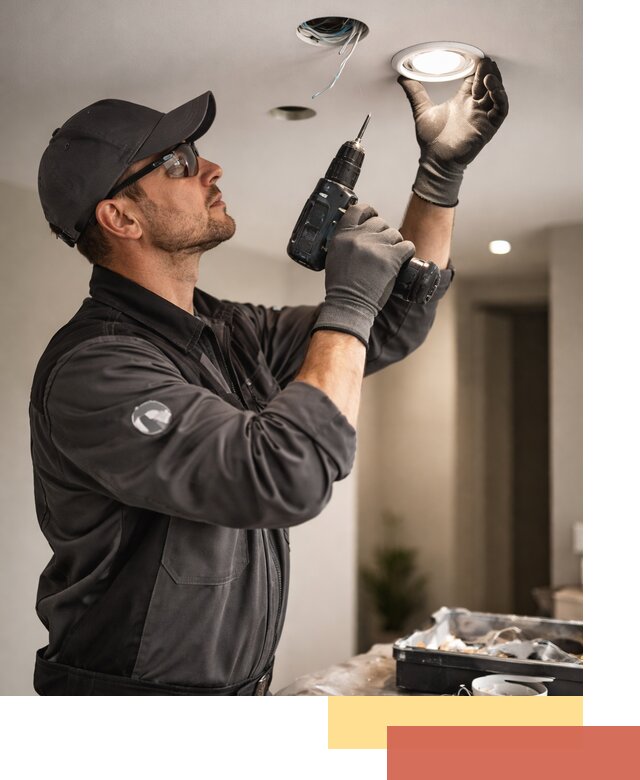 Установка точечных светильников в натяжной потолок в Прокопьевске