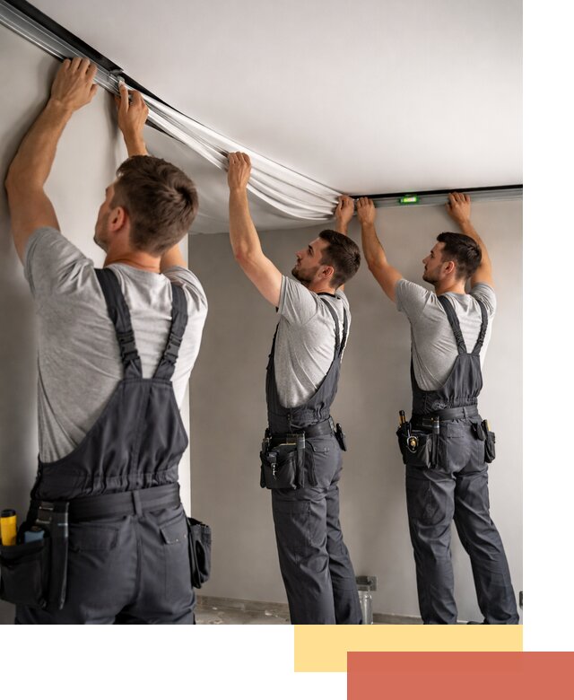 Теневые натяжные потолки в Прокопьевске: монтаж и отделка быстро и качественно