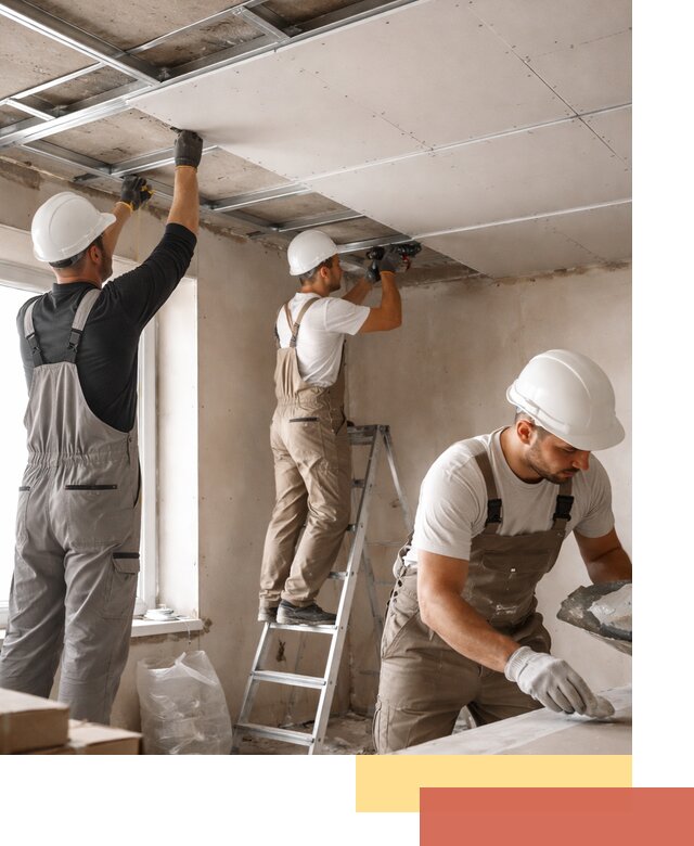 Одноуровневый потолок из гипсокартона в Прокопьевске — монтаж и отделка