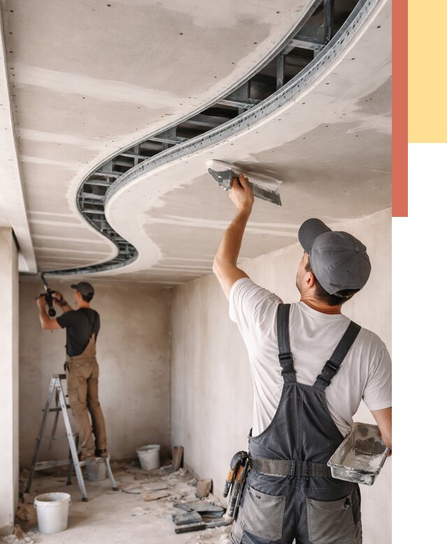 Криволинейный потолок из гипсокартона в Прокопьевске от 2171 руб./м2 | ОТДЕЛОЧНИК-Прк