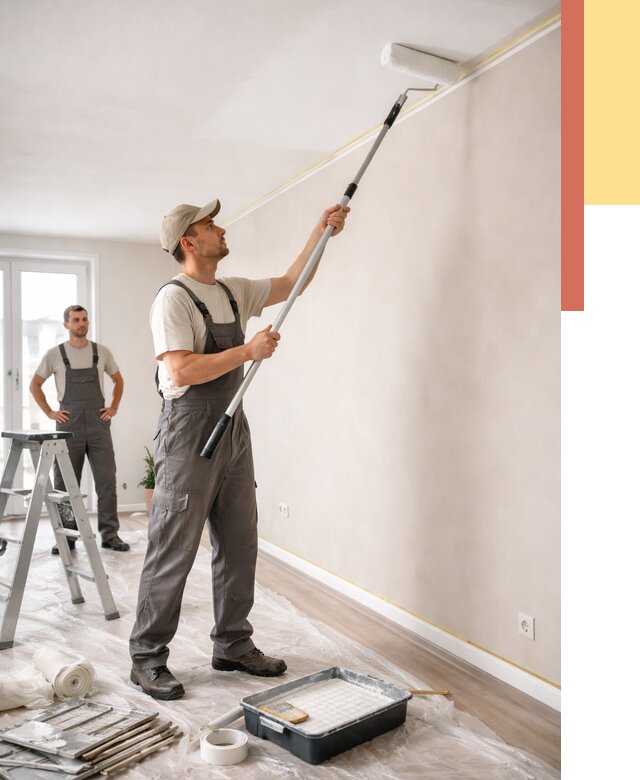 Покраска потолка из гипсокартона в Прокопьевске от 4652 руб./м2 — услуги под ключ | ОТДЕЛОЧНИК-Прк