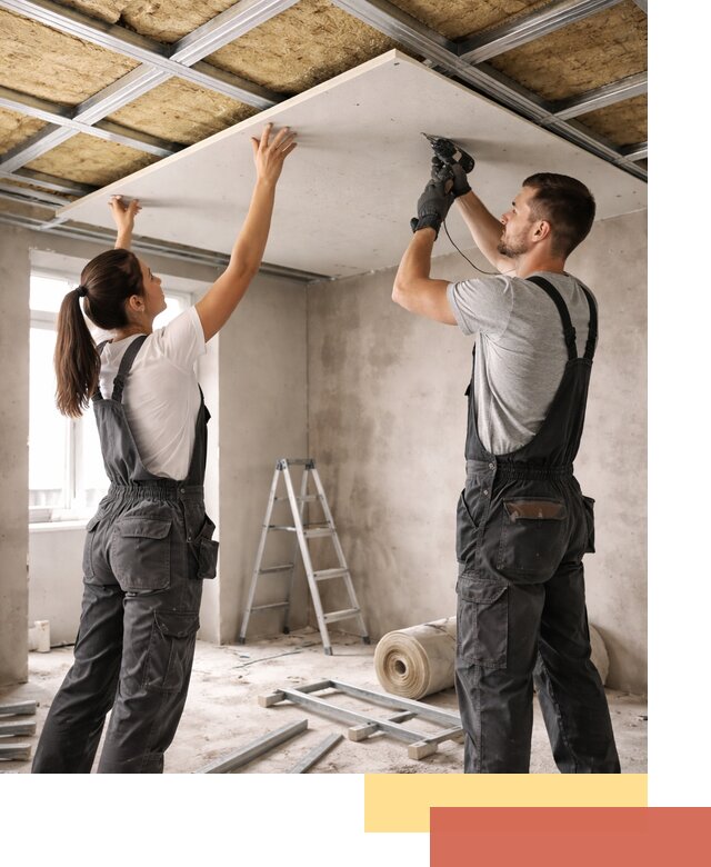 Звукоизоляция потолка из ГКЛ в Прокопьевске профессионально и надежно