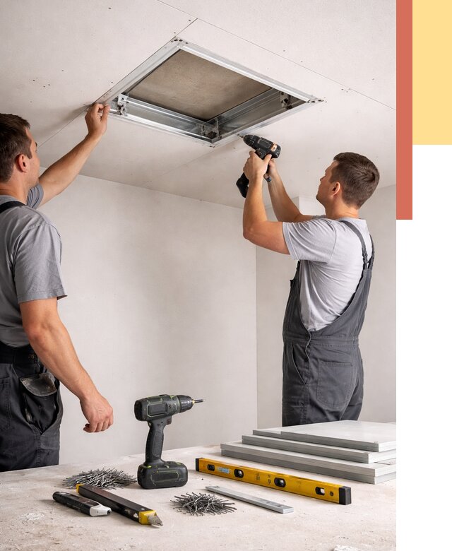 Установка люка в потолок ГКЛ в Прокопьевске от 2584 руб. под ключ | ОТДЕЛОЧНИК-Прк