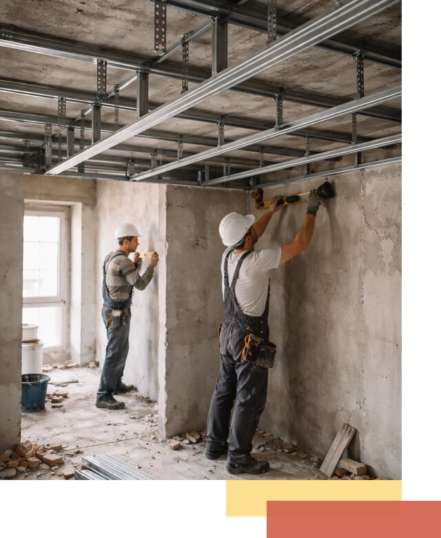 Монтаж каркаса потолка из профильного профиля в Прокопьевске
