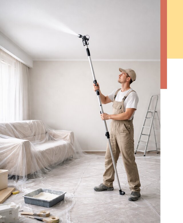 Покраска потолка краскопультом в Прокопьевске от 4652 руб. быстро и недорого | ОТДЕЛОЧНИК-Прк