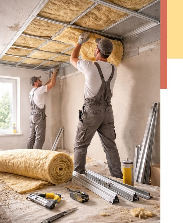 Утепление потолка в Прокопьевске от 7443 руб/м2 — недорого, быстро, под ключ | ОТДЕЛОЧНИК-Прк