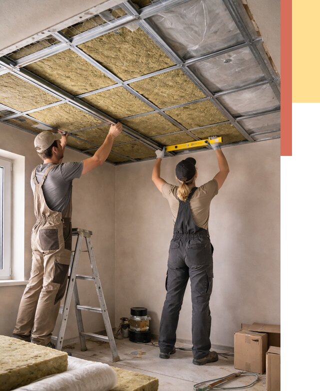 Шумоизоляция потолка в Прокопьевске от 1292 руб. под ключ — услуги ОТДЕЛОЧНИК-Прк